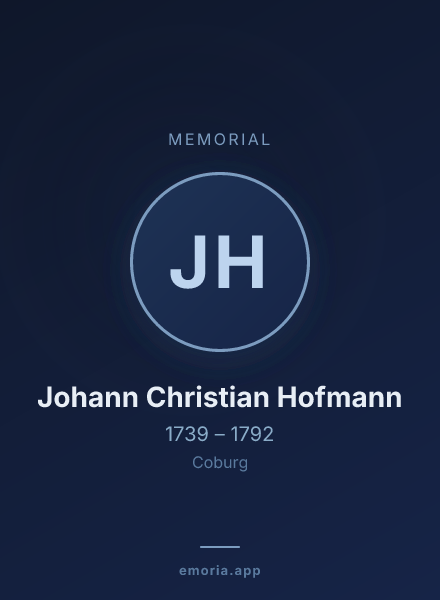 Memorial portrait of Johann Christian Hofmann