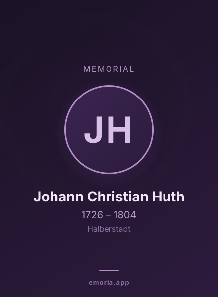 Memorial portrait of Johann Christian Huth