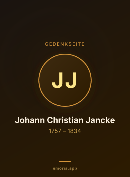 Gedenkportrait von Johann Christian Jancke