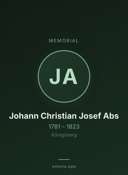 Memorial portrait of Johann Christian Josef Abs