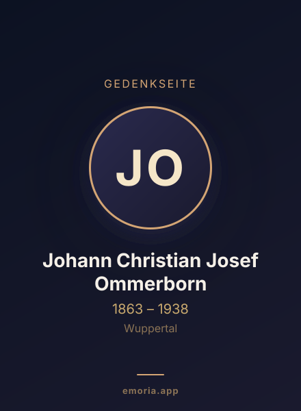 Gedenkportrait von Johann Christian Josef Ommerborn