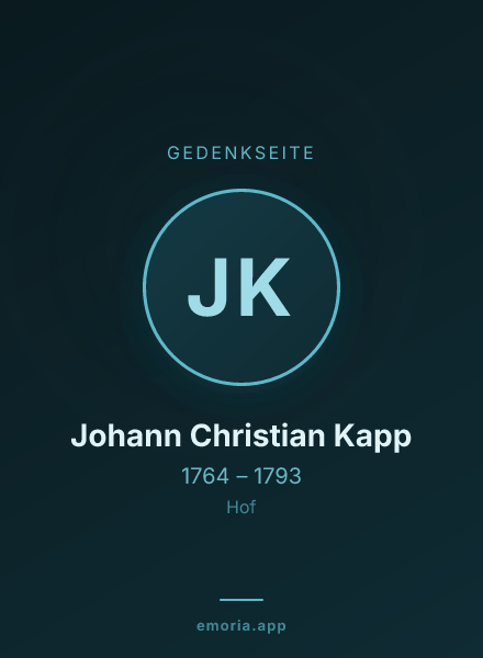 Gedenkportrait von Johann Christian Kapp