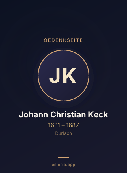 Gedenkportrait von Johann Christian Keck