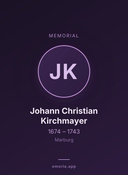Memorial portrait of Johann Christian Kirchmayer