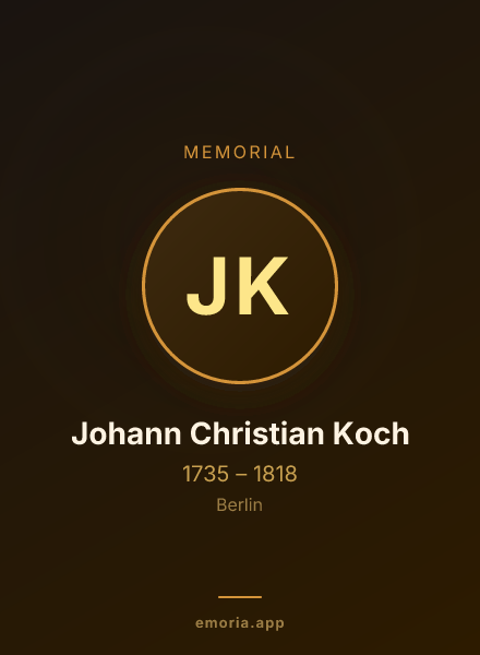 Memorial portrait of Johann Christian Koch