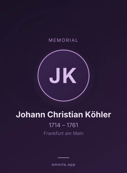 Memorial portrait of Johann Christian Köhler