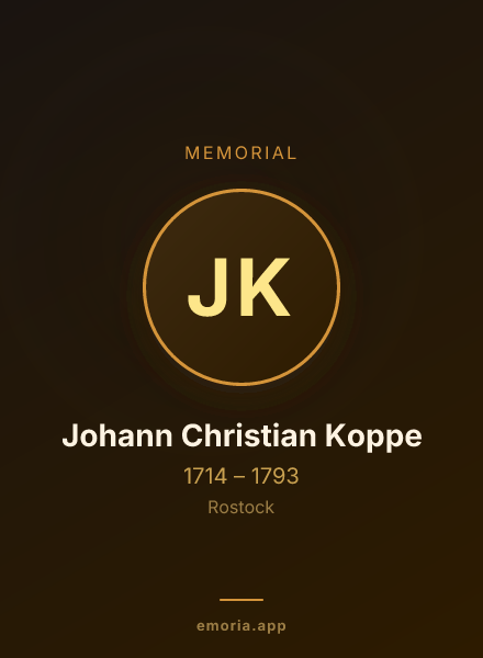 Memorial portrait of Johann Christian Koppe