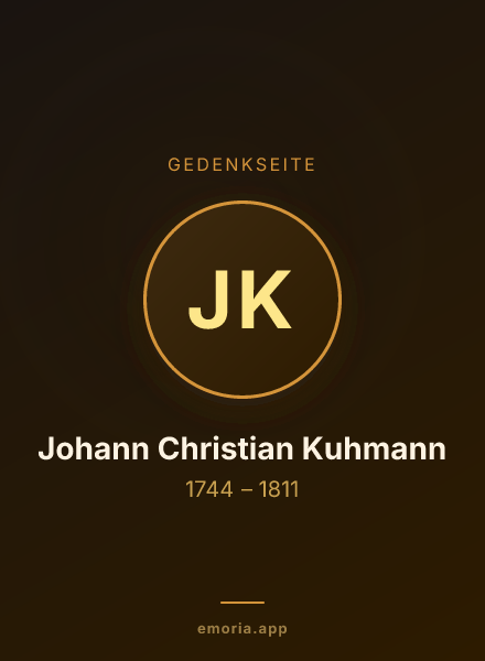 Gedenkportrait von Johann Christian Kuhmann