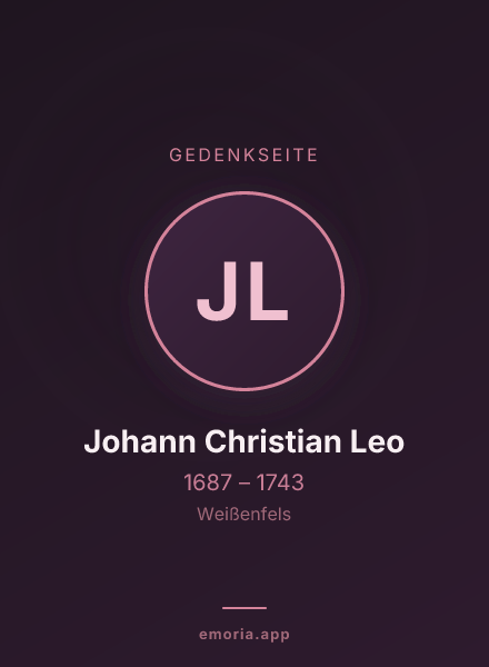 Gedenkportrait von Johann Christian Leo