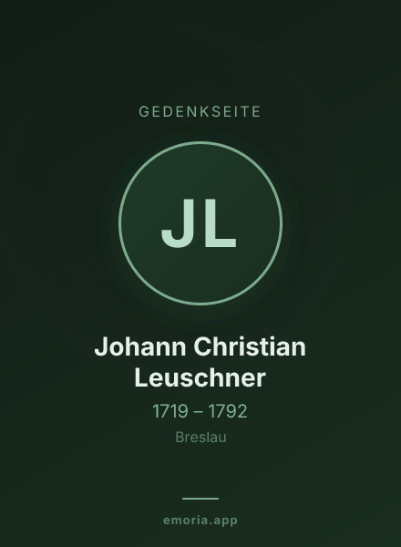 Gedenkportrait von Johann Christian Leuschner