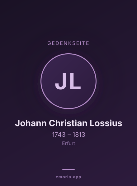 Gedenkportrait von Johann Christian Lossius