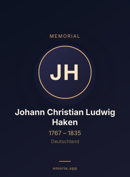 Memorial portrait of Johann Christian Ludwig Haken