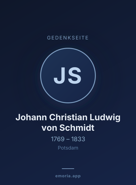 Gedenkportrait von Johann Christian Ludwig von Schmidt