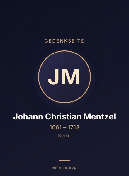 Gedenkportrait von Johann Christian Mentzel