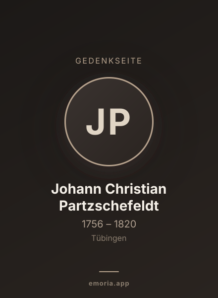 Gedenkportrait von Johann Christian Partzschefeldt