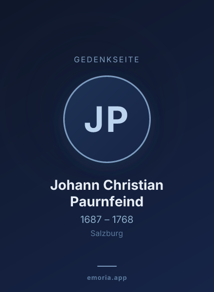 Gedenkportrait von Johann Christian Paurnfeind