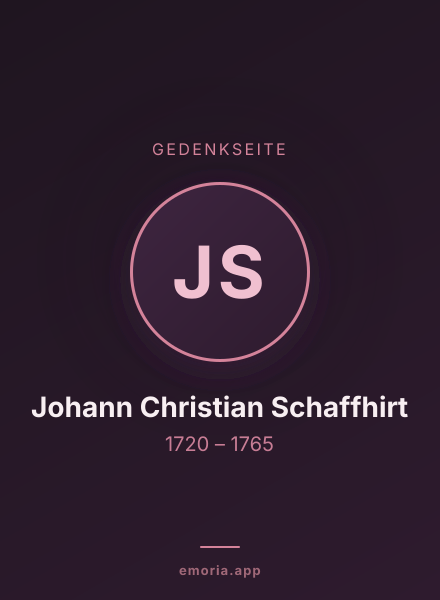 Gedenkportrait von Johann Christian Schaffhirt