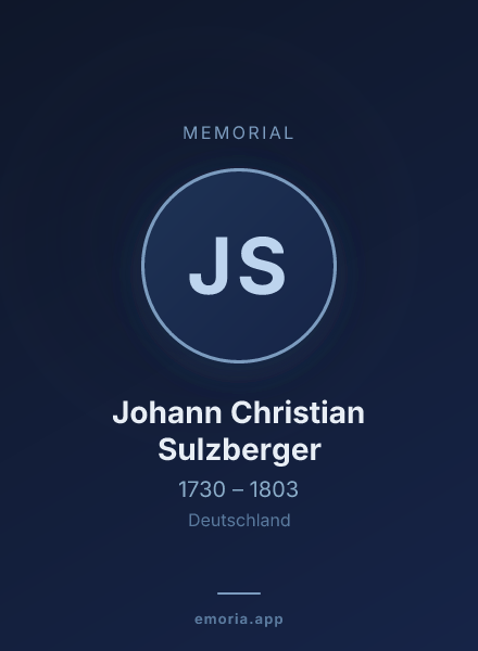 Memorial portrait of Johann Christian Sulzberger