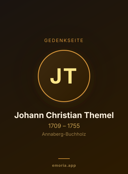 Gedenkportrait von Johann Christian Themel