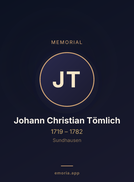 Memorial portrait of Johann Christian Tömlich