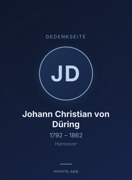 Gedenkportrait von Johann Christian von Düring