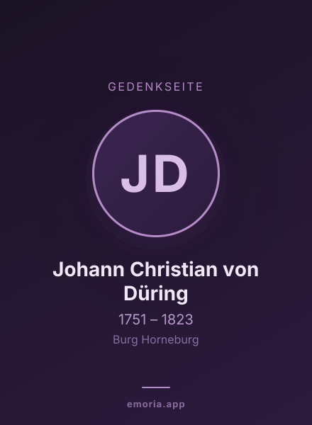 Gedenkportrait von Johann Christian von Düring