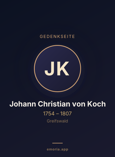 Gedenkportrait von Johann Christian von Koch