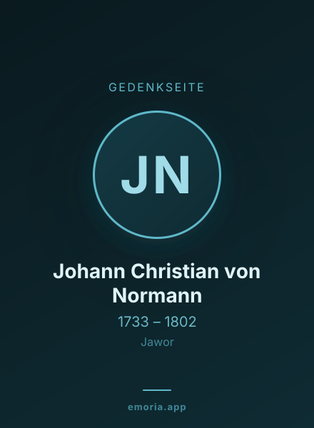 Gedenkportrait von Johann Christian von Normann