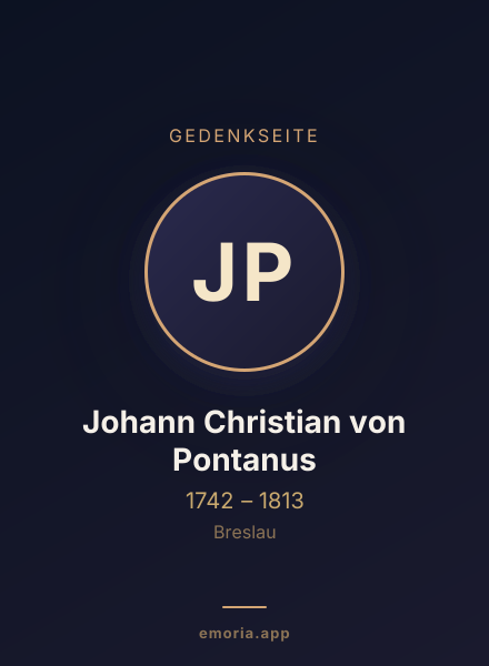 Gedenkportrait von Johann Christian von Pontanus