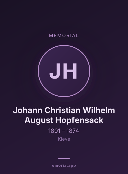 Memorial portrait of Johann Christian Wilhelm August Hopfensack