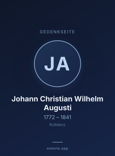 Gedenkportrait von Johann Christian Wilhelm Augusti