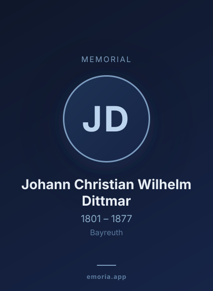 Memorial portrait of Johann Christian Wilhelm Dittmar
