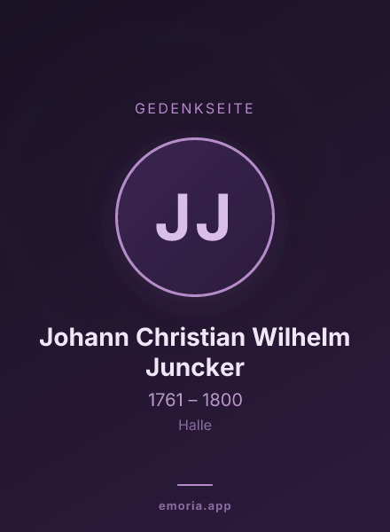 Gedenkportrait von Johann Christian Wilhelm Juncker