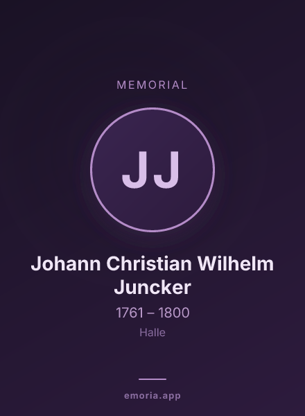 Memorial portrait of Johann Christian Wilhelm Juncker