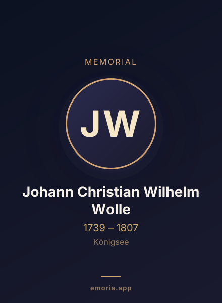Memorial portrait of Johann Christian Wilhelm Wolle