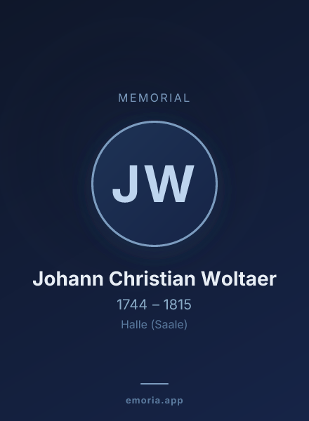 Memorial portrait of Johann Christian Woltaer