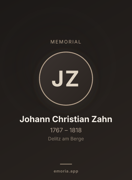 Memorial portrait of Johann Christian Zahn
