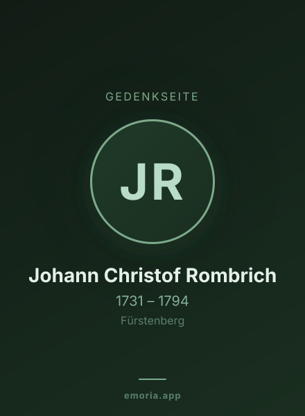 Gedenkportrait von Johann Christof Rombrich