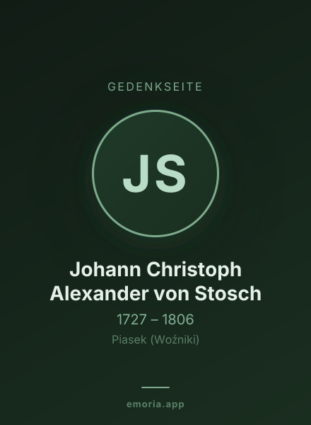 Gedenkportrait von Johann Christoph Alexander von Stosch