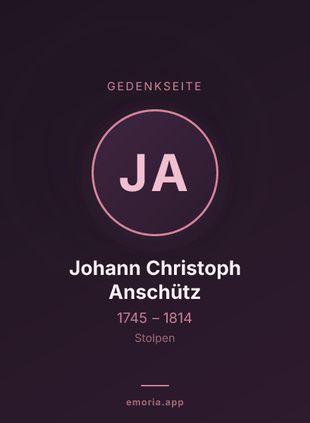 Gedenkportrait von Johann Christoph Anschütz
