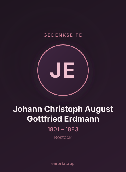 Gedenkportrait von Johann Christoph August Gottfried Erdmann