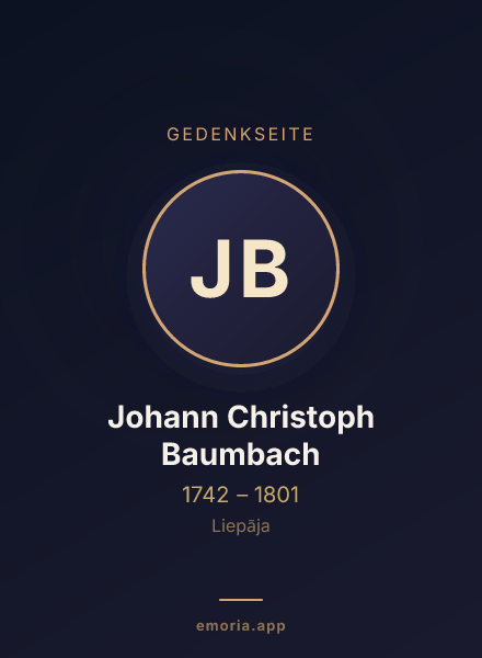 Gedenkportrait von Johann Christoph Baumbach