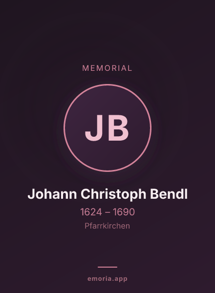 Memorial portrait of Johann Christoph Bendl