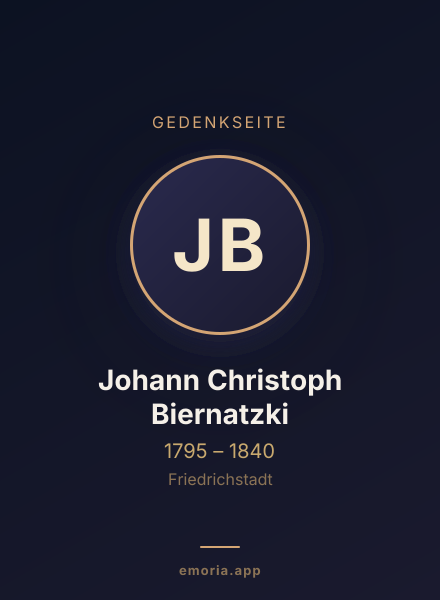 Gedenkportrait von Johann Christoph Biernatzki