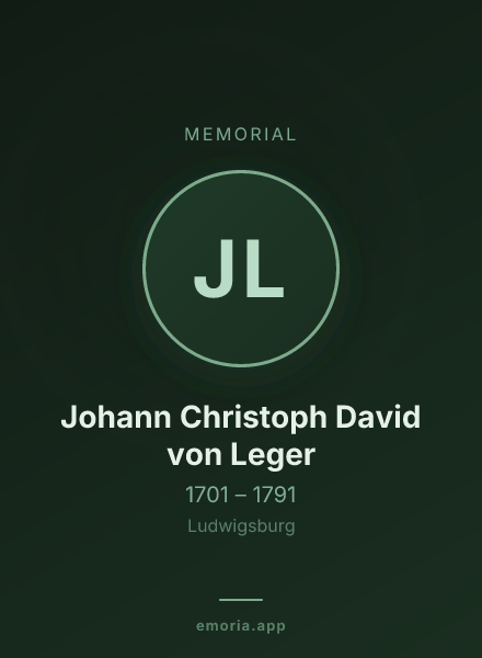 Memorial portrait of Johann Christoph David von Leger