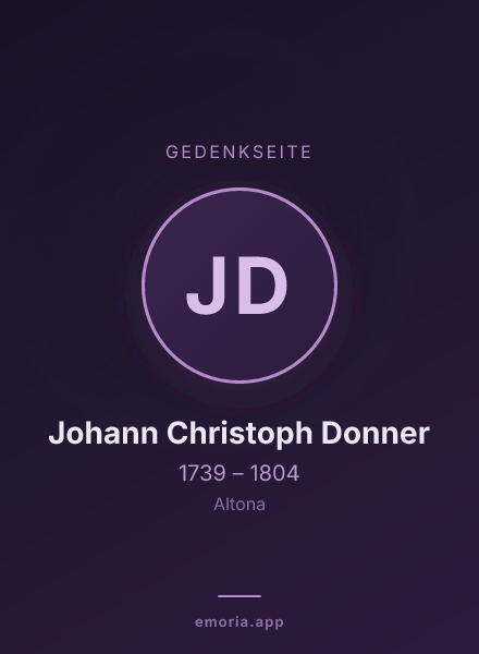 Gedenkportrait von Johann Christoph Donner