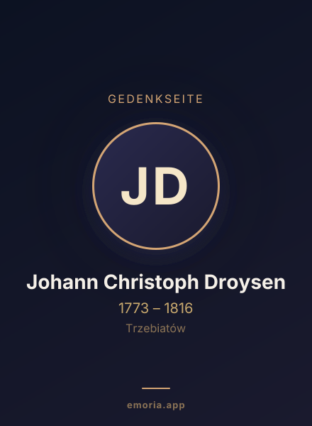 Gedenkportrait von Johann Christoph Droysen
