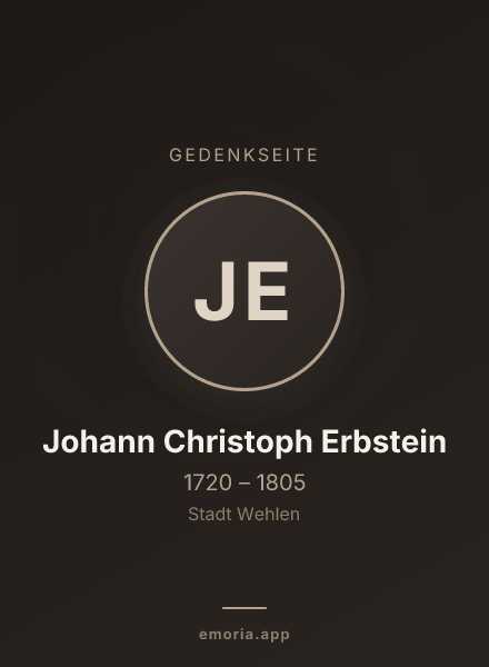 Gedenkportrait von Johann Christoph Erbstein