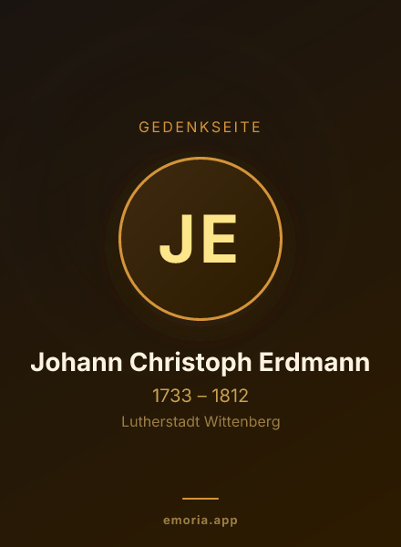 Gedenkportrait von Johann Christoph Erdmann