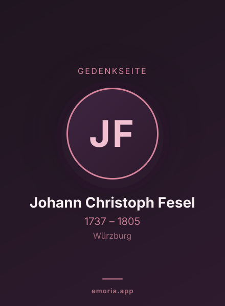 Gedenkportrait von Johann Christoph Fesel